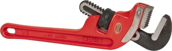 End Pipe Wrench: 10" OAL, Cast Iron & Steel