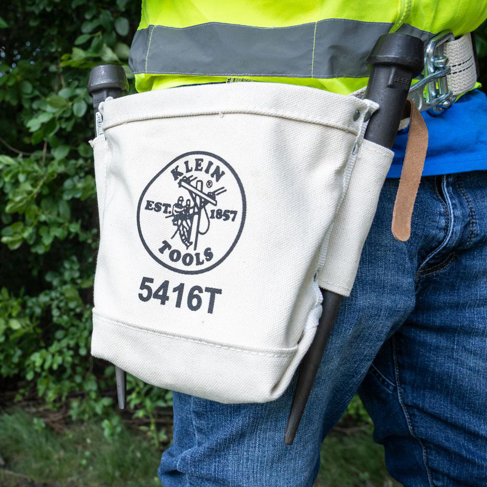 Klein Tools 1 Pocket White Canvas Bolt Bag 96040282 MSC