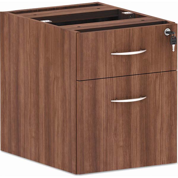 ALERA Pedestal File 2 Drawers, Woodgrain Laminate, Modern