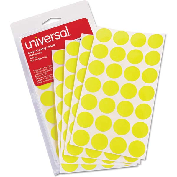 UNIVERSAL Label Maker Label Yellow, Paper, 1,008 per Roll MSC Direct