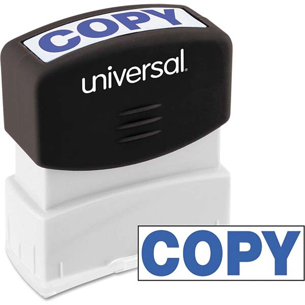 Pre-inked Stock Stamps; Type: Message ; Message: COPY ; Color: Blue ; Length (Inch): 1.2 ; Width (Inch): 2.3