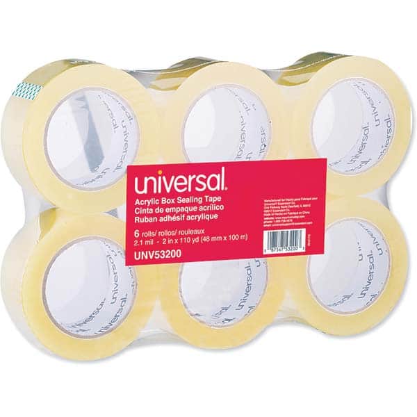 Universal UNV53200 Packing Tape: Clear, Acrylic Adhesive 