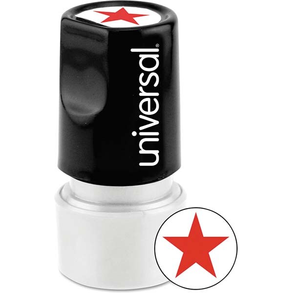 Pre-inked Stock Stamps; Type: Message ; Message: STAR (ICON) ; Color: Red ; Length (Inch): 1.25 ; Width (Inch): 1.25