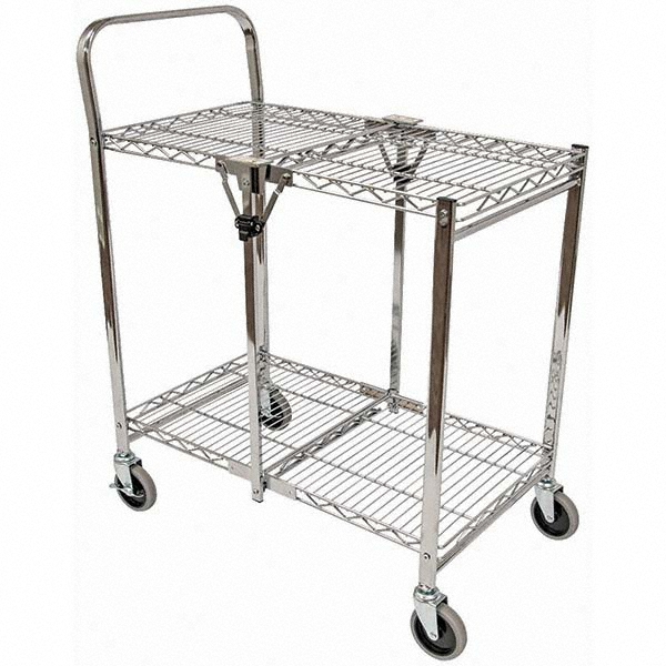 Luxor Carts; Type: Utility Cart ; Load Capacity (Lb.): 200 ; Number of Slots: 0 ; Number of Shelves: 2 ; Width (Inch): 33-3/4 ; Length (Inch): 19-1/2