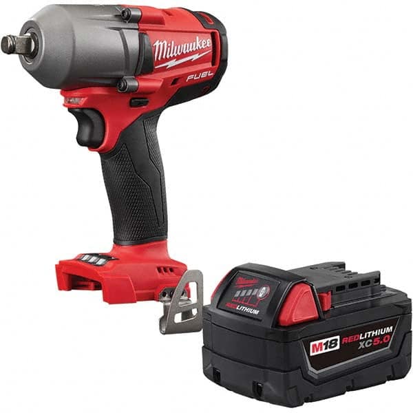 18V FUEL 1/2 Mid-Torque Impact Wrench Bare Tool w/Friction Ring + Bonus 5.0 Ah Battery