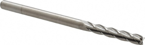 M.A. Ford. 12218750 Square End Mill: 3/16 Dia, 1-1/8 LOC, 3/16 Shank Dia, 3 OAL, 4 Flutes, Solid Carbide Image