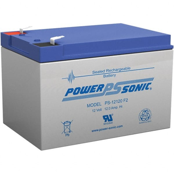 Power-Sonic PS-12120F2 Rechargeable Lead Battery: 12V, Quick-Disconnect Terminal 
