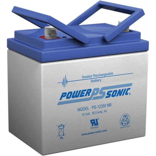 Power-Sonic PS-12350NB Rechargeable Lead Battery: 12V, Nut & Bolt Terminal 