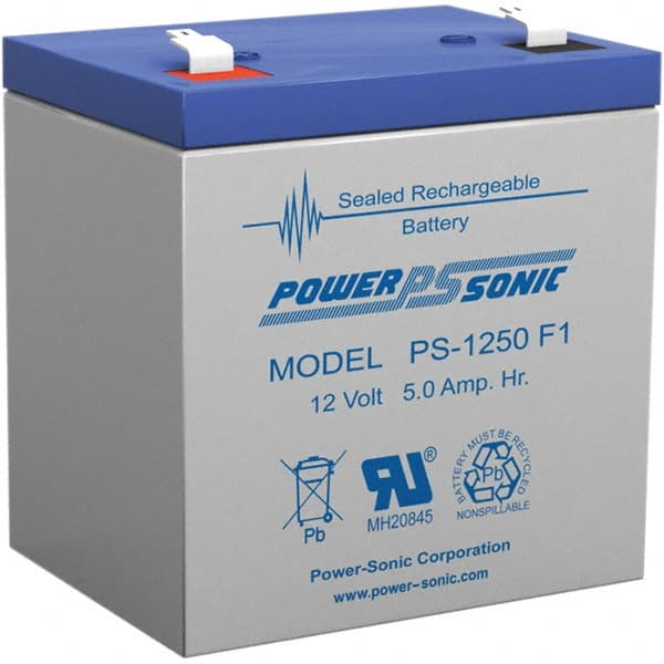 Power-Sonic PS-1250F1 Rechargeable Lead Battery: 12V, Quick-Disconnect Terminal 