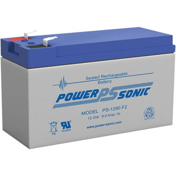 Power-Sonic PS-1290F2 Rechargeable Lead Battery: 12V, Quick-Disconnect Terminal 