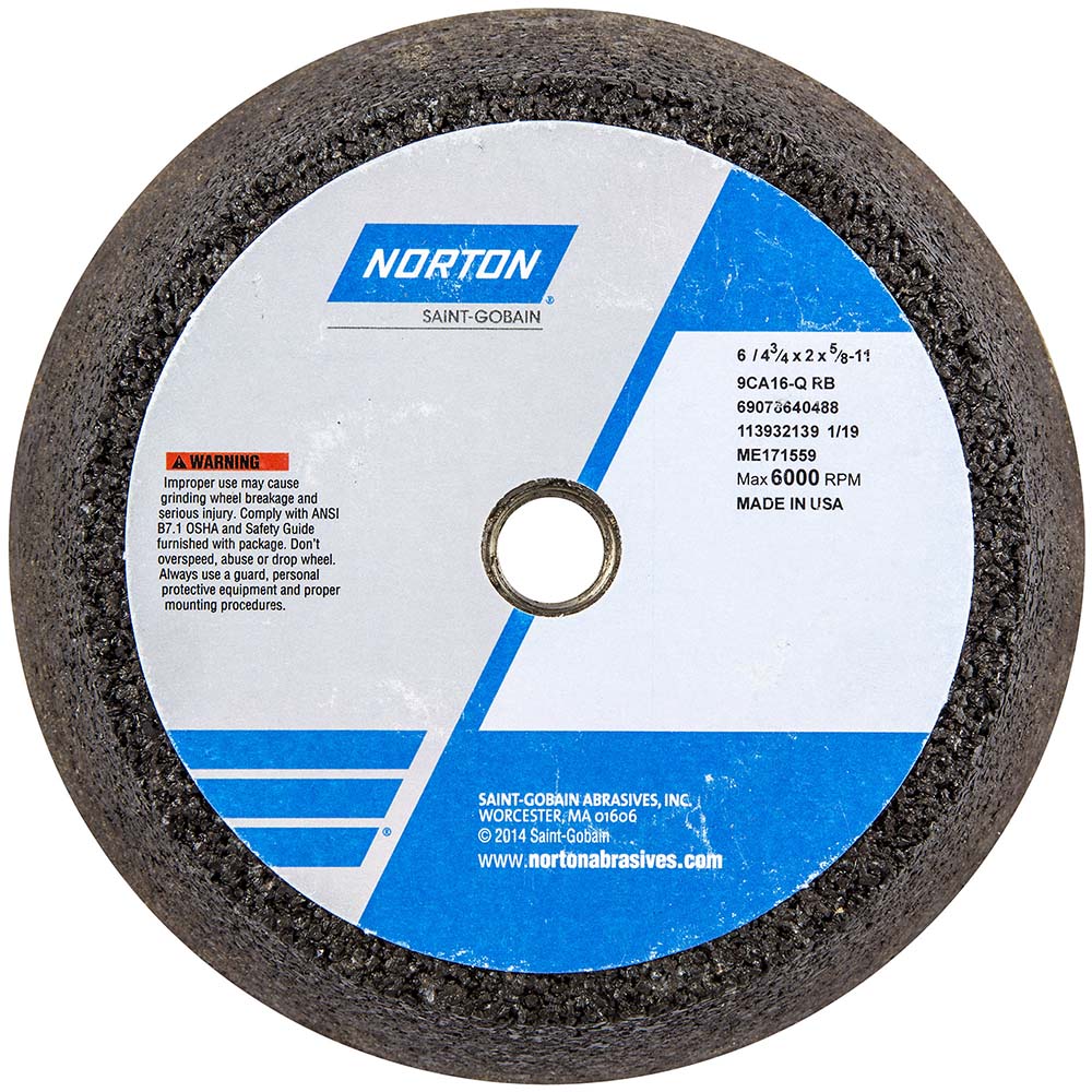 Norton Tool & Cutting Grinding Wheel 6" Dia, 16 Grit, R Hardness