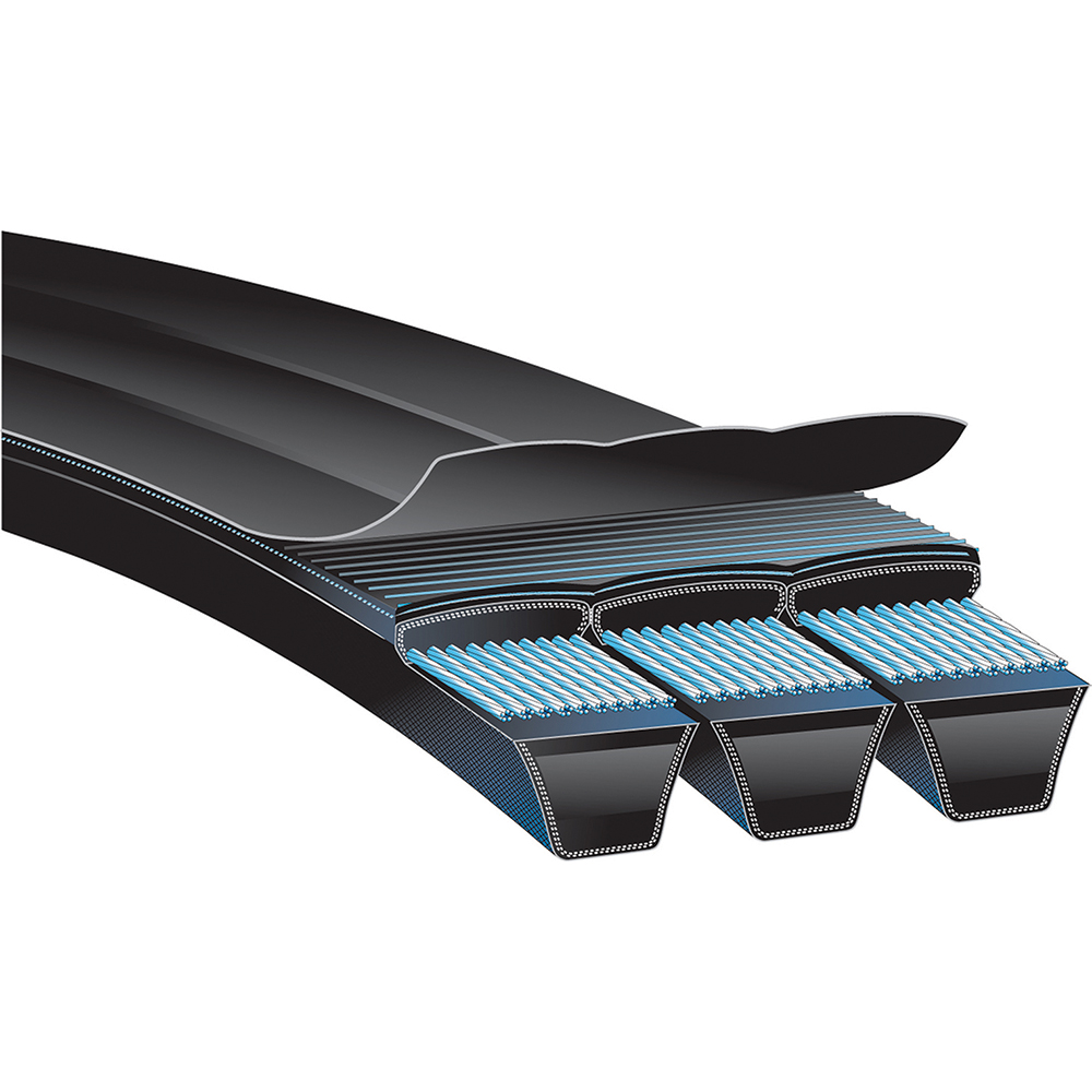 V Belt: Section B, 57 mm Belt Width - 5 mm Pitch, 85 Teeth, Neoprene, Black, 425-5MGT-09 Belt Number