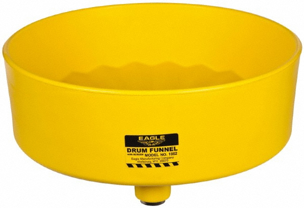 7" High x 18" Dia, Polyethylene, Drum Funnel with Brass Screen - 30 to 55 Gal Drum/Pail Capacity