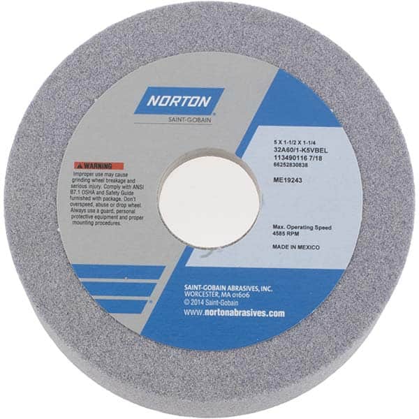 Norton 46 Grit 7" D x 1" W x 1-1/4" Surface Grinding Wheel 3-1/2" x 1/2" Recess 