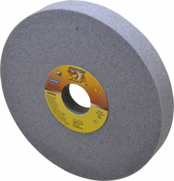 Norton 7" Diam x 11/4" Hole x 1" Thick, J Hardness, 60 Grit Surface