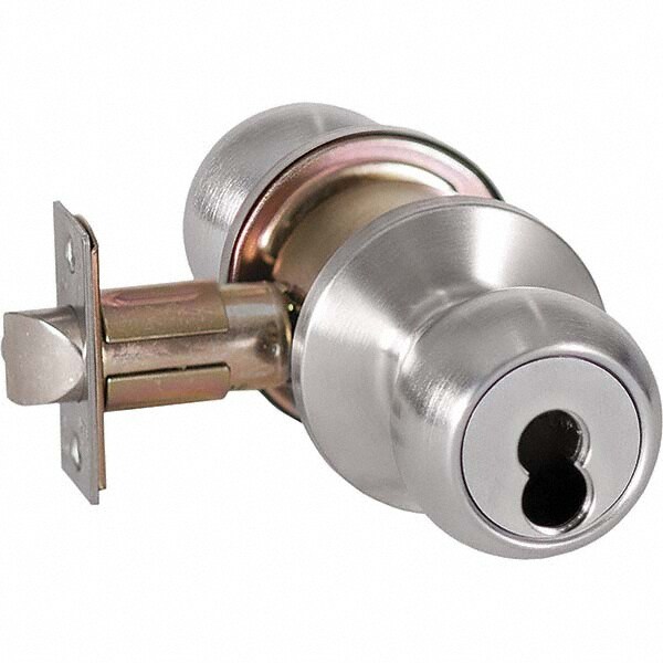 Knob Locksets; Type: Storeroom; Tumbler ; Door Thickness: 1 3/8 - 1 7/8 ; Back Set: 2-3/4 (Inch); Material: Zinc ; Finish/Coating: Satin Chrome; Satin Chrome ; Compatible Door Thickness: 1 3/8 - 1 7/8
