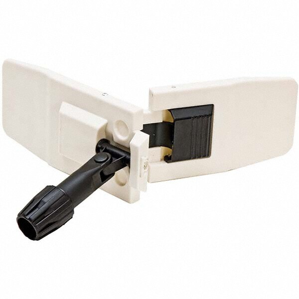 Dust Mop Frames; Frame Type: Pocket Mop Frame ; Connection Type: Clamp ; Frame Material: Plastic ; Head Style: Lockable ; Overall Length: 18in ; Color: White