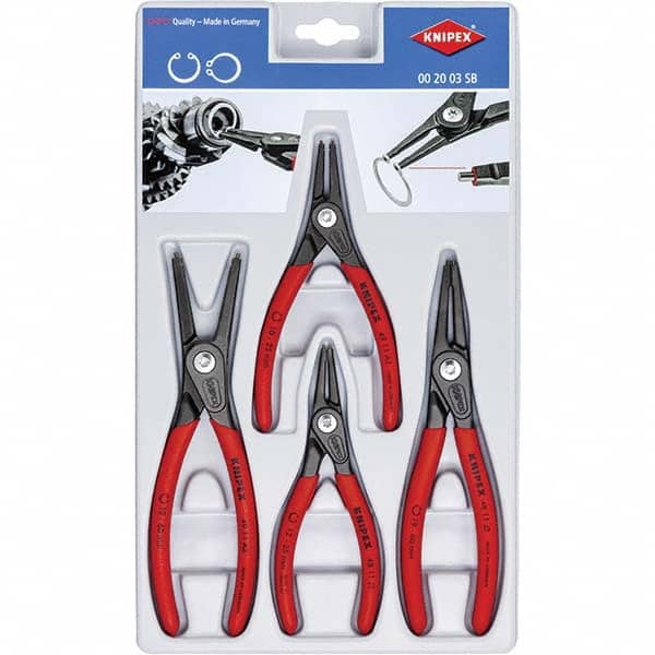 Plier Sets; Set Type: Internal Ring Pliers ; Container Type: Plastic Tray ; Overall Length: 5-1/2 in; 7-1/4 in ; Handle Material: Non-Slip Plastic