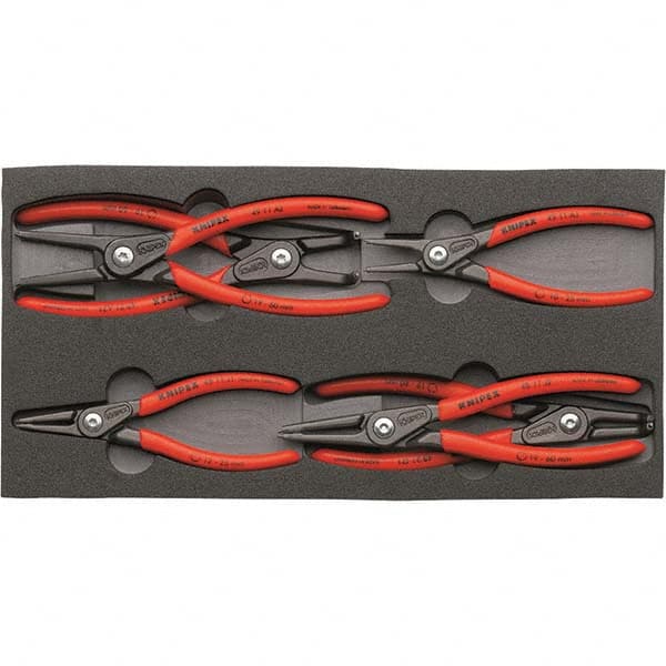 Plier Sets; Set Type: Internal Ring Pliers ; Container Type: Foam Inserts ; Overall Length: 5-1/2 in; 7-1/4 in ; Handle Material: Non-Slip Plastic