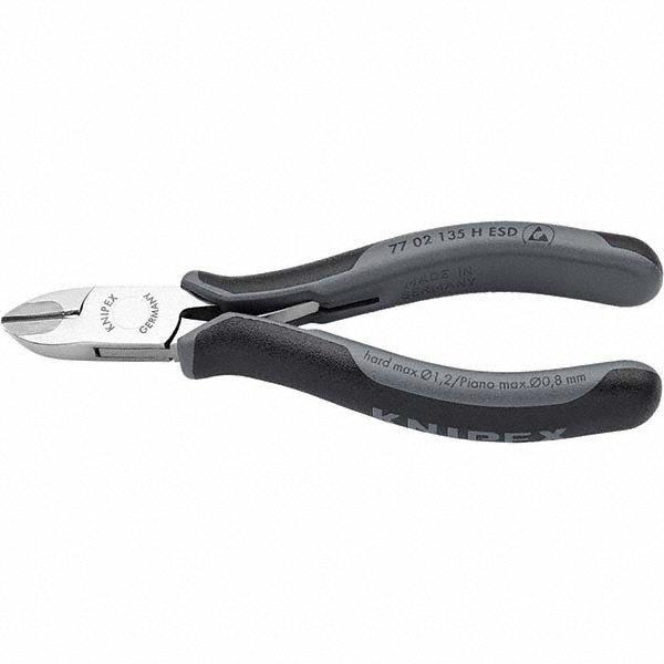 Knipex 5.3" OAL 1/16" Capacity, Electronics Diagonal Cutters - 6mm Jaw Width | Part #77 02 135 H ESD