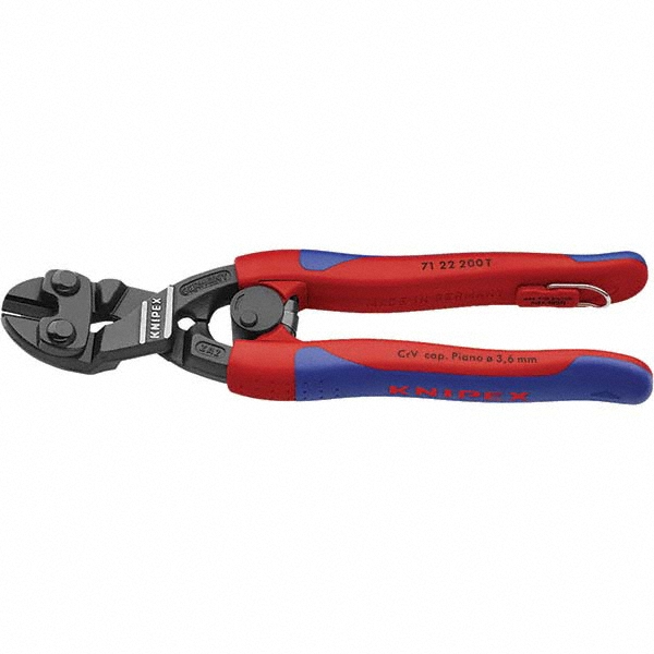 Knipex 8.3" OAL 13/64" Capacity, Bolt Cutter - 15mm Jaw Width | Part #71 22 200 T BKA