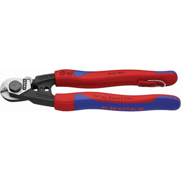 Knipex 95 62 190 T BKA Wire Cable Cutter: 2.5, 4, 5 & 7 mm Capacity, 197 mm OAL 