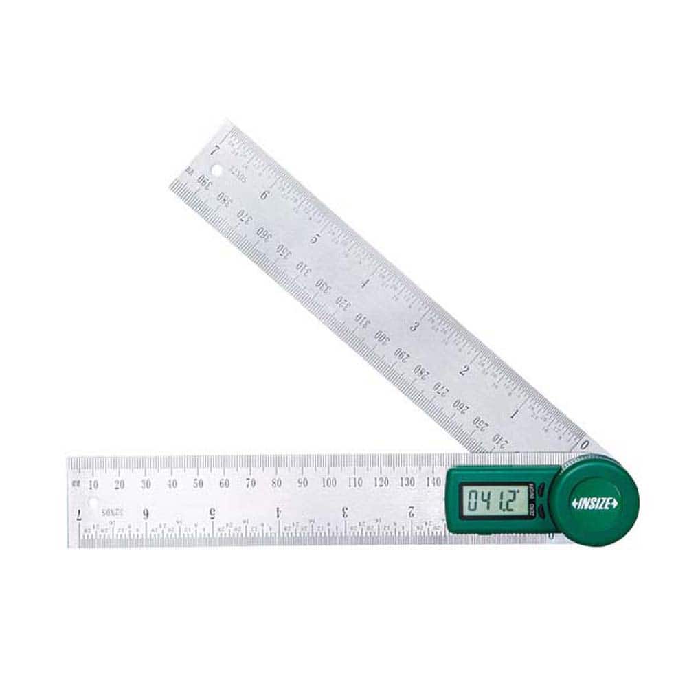 Insize USA LLC 2176-200 Digital & Dial Protractors; Style: Protractor ; Measuring Range (Degrees): 360.00 ; Blade Length (Inch): 8 ; Magnetic Base: No ; Resolution (Degrees): 0.1000 ; Accuracy (Minutes): 0.03 