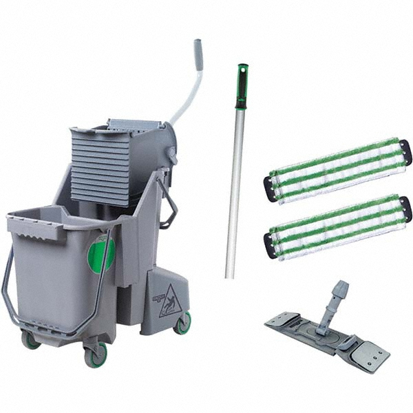 Mop Buckets & Wringers; Type: Bucket & Wringer; Wringer Style: Side Press; Capacity (Qt.): 24; Wringer Material: Plastic; Metal; Bucket Material: Plastic; Overall Length: 647.7 mm; 25.5 in; Color: Gray; Shape: Rectangular; Length (Inch): 647.7 mm; 25.5 in