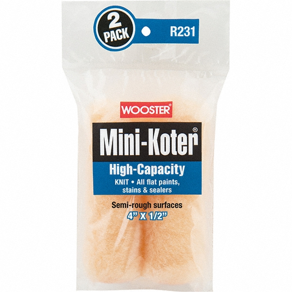 Wooster Brush | Mini-Koter Mini Paint Roller Cover: 1/2" Nap, 4" Wide - Semi-Rough Texture, Knit | Part #R231-4