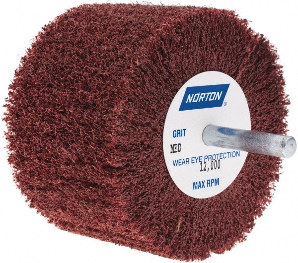 Norton 66261058474 Mounted Flap Wheel: 3" Dia, 2" Face Width, Aluminum Oxide Image