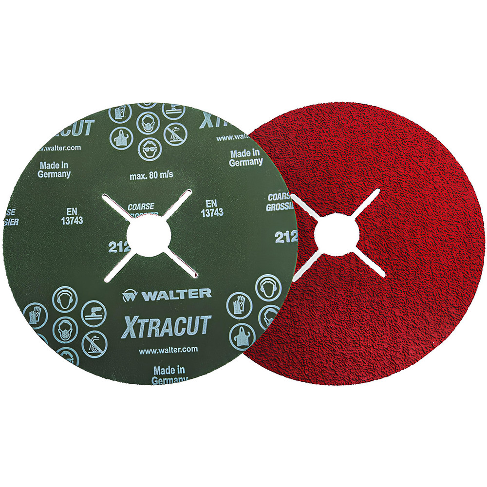 WALTER Surface Technologies Fiber Disc 6" Disc Dia, 7/8" Hole, Arbor