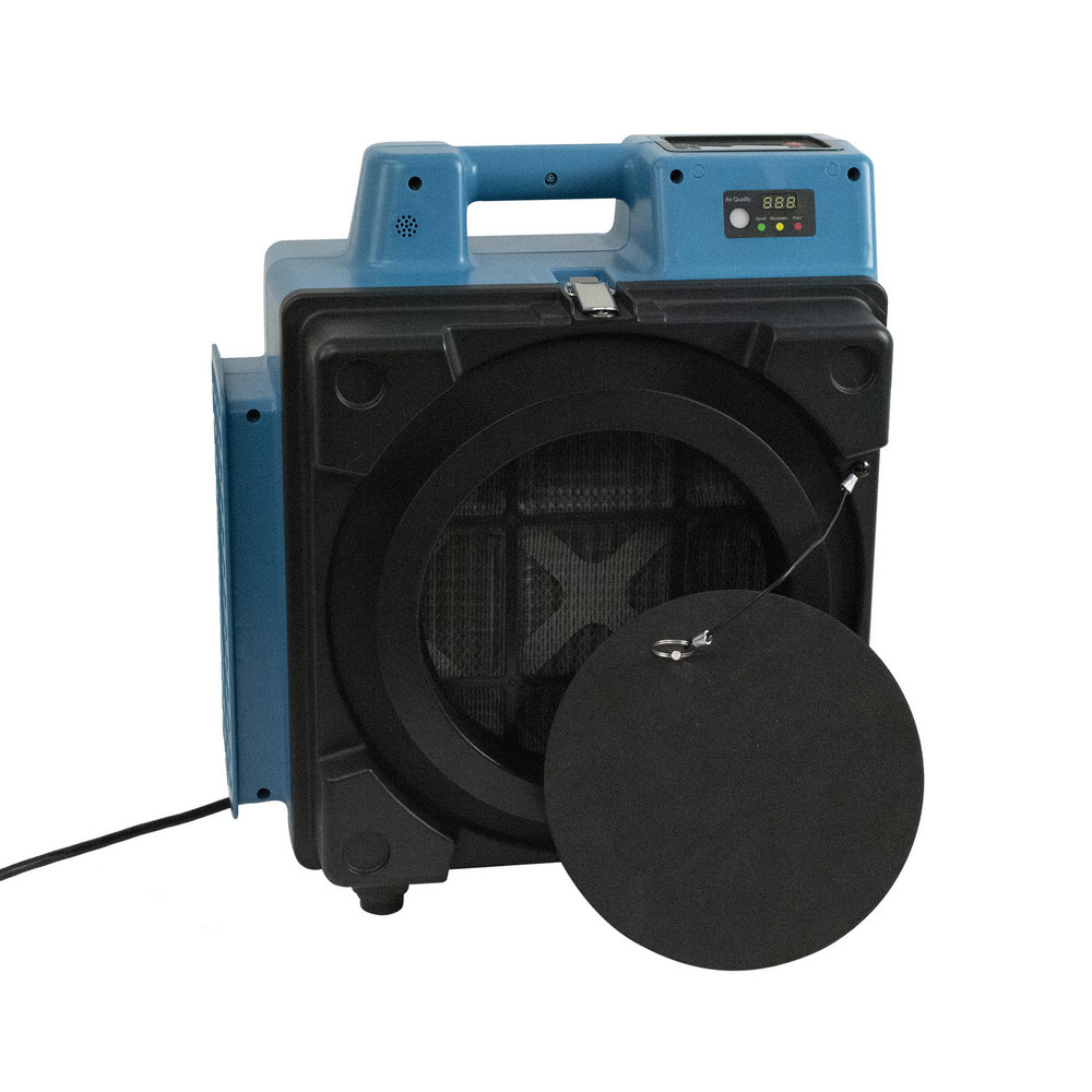 Self-Contained Electronic Air Cleaners; Cleaner Type: Air Scrubber ; Air Flow: 550CFM ; Voltage: 115 ; Sound Level: 65db(A) ; Color: Blue ; Overall Depth: 16.6