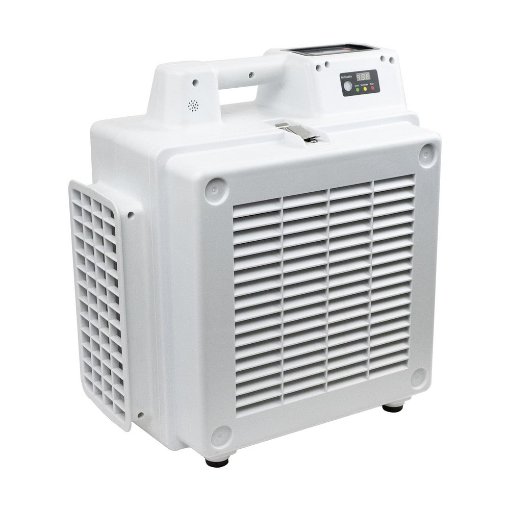 Self-Contained Electronic Air Cleaners; Cleaner Type: Air Scrubber ; Air Flow: 550CFM ; Voltage: 115 ; Sound Level: 65db(A) ; Color: White ; Overall Depth: 16.6