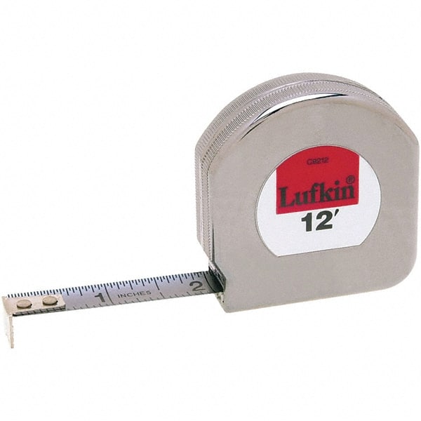 Lufkin C9212X Tape Measure: 12 Long, 1/2" Width, White Blade 