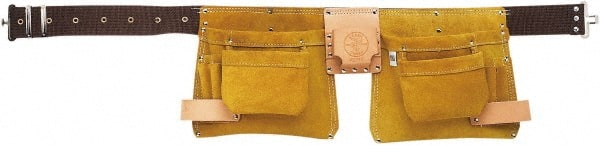 Tool Pouch: 10 Pockets, Leather, Brown