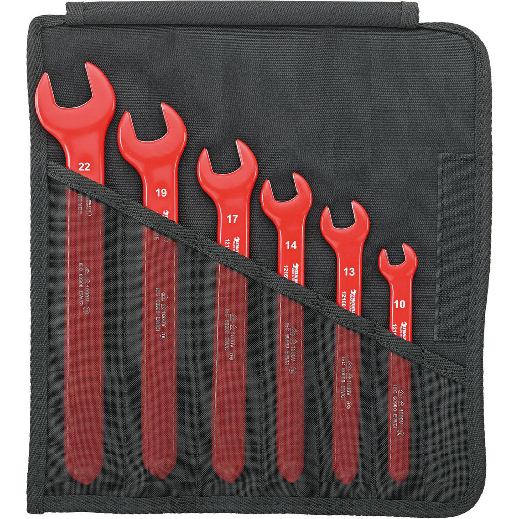 Stahlwille Double Head Open End Wrench Set: 6 Pc, 10 mm - 22 mm Wrench, Metric - Chrome Finish | Part #96404301