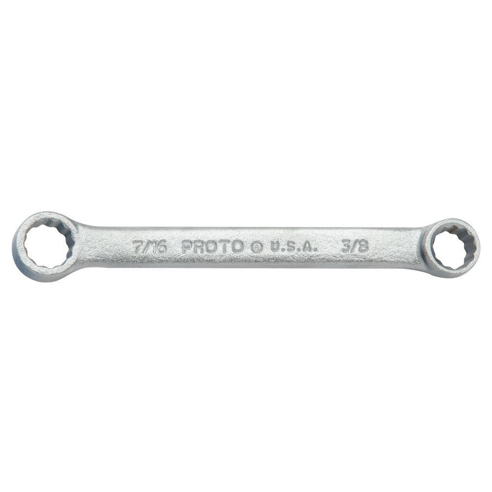 Box End Wrench: 3/8 x 7/16", 12 Point, Double End