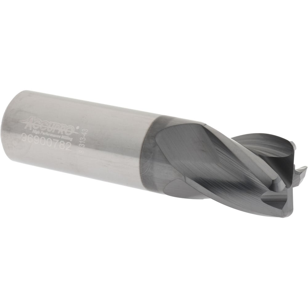 Accupro 6504417 Corner Radius End Mill: 3/4" Dia, 7/8" LOC, 0.09" Radius, 4 Flutes, Solid Carbide 