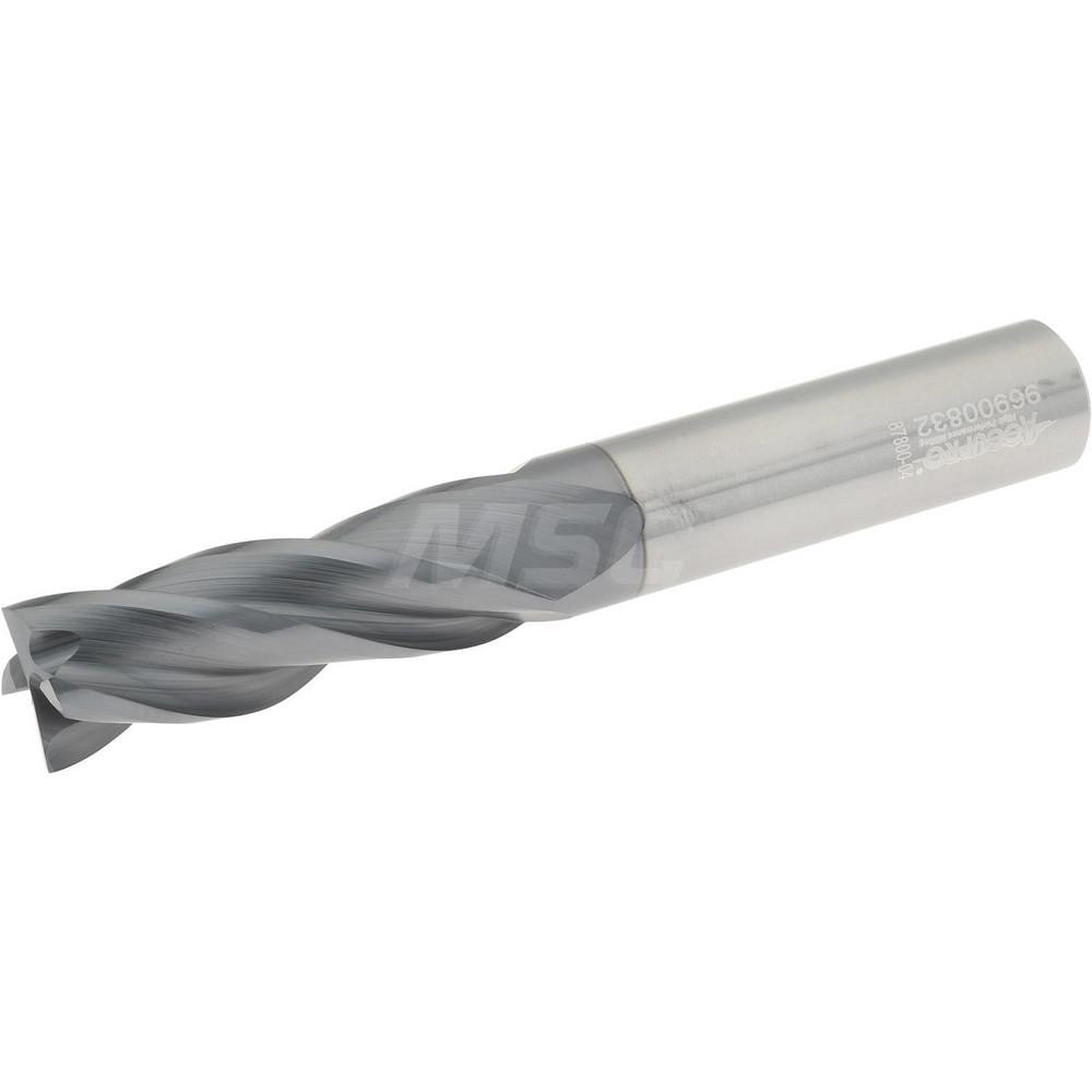 Accupro 6504421 Square End Mill: 1/2" Dia, 4 Flutes, 1-1/2" LOC, Solid Carbide 