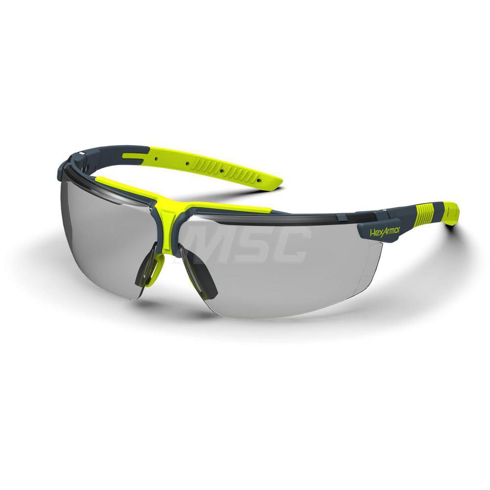 HexArmor. 11-19007-02 Safety Glass: Anti-Fog & Scratch-Resistant, Polycarbonate, Gray Lenses, Frameless, UV Protection 