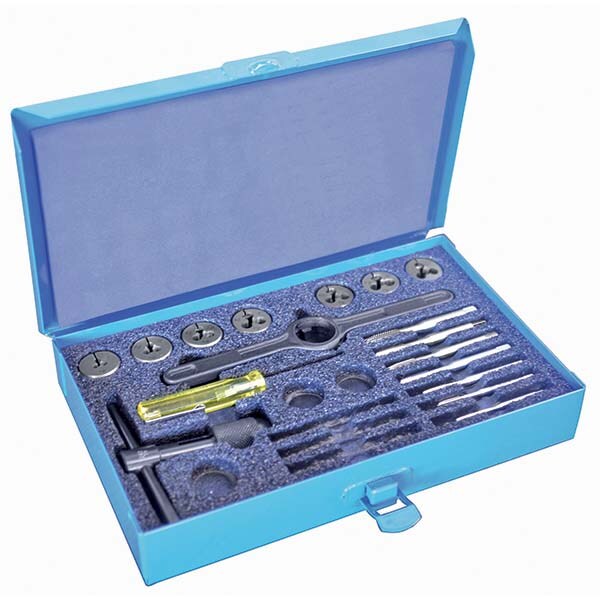 Tap & Die Set: #4-40 to 1/4-20 Taps, #4-40 to 1/4-20 Dies, Coarse & Fine