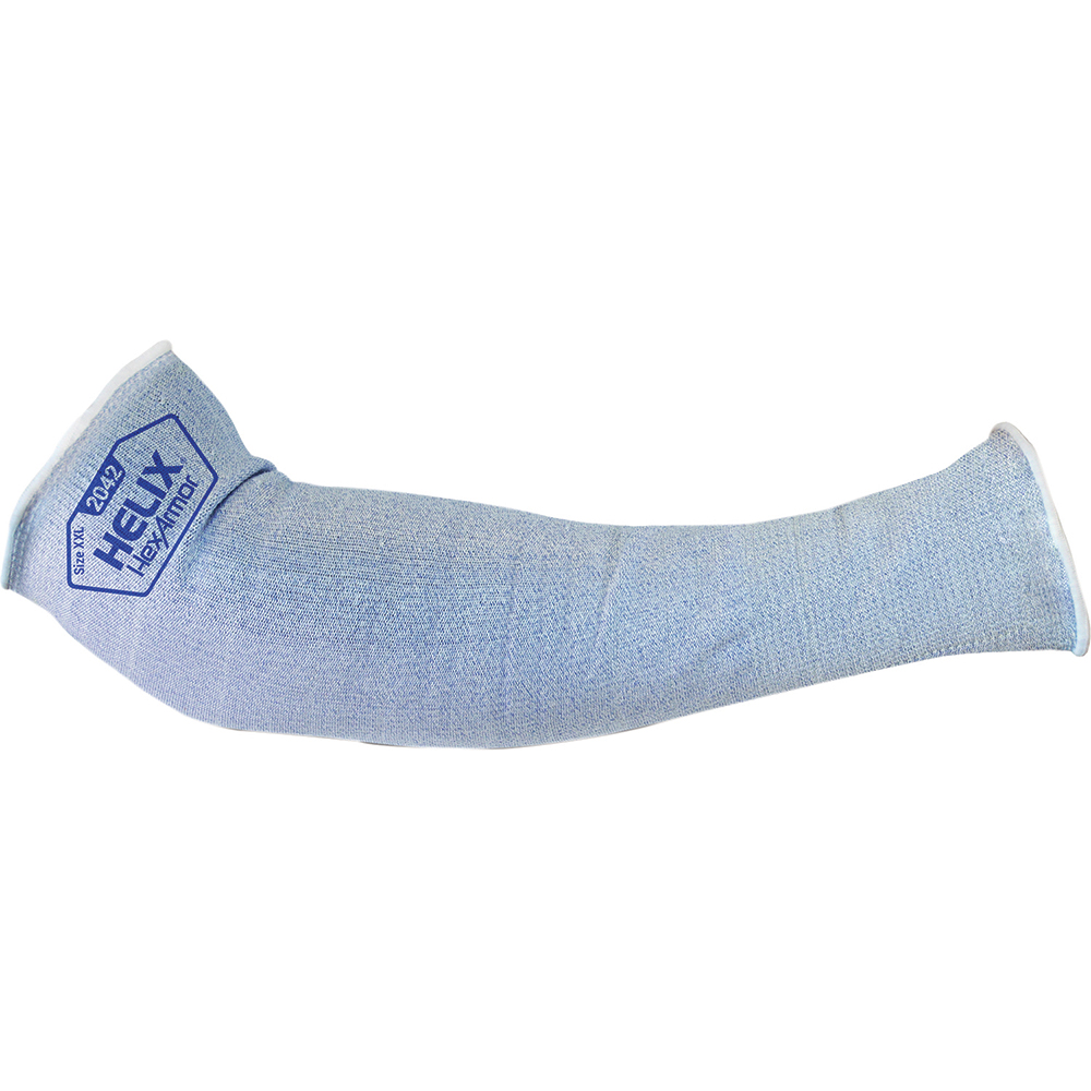 Cut, Puncture & Abrasion-Resistant Gloves: HexArmor® 2042, Size Small, ANSI Cut A7, ANSI Puncture 2, HPPE, Nylon, Steel & Fiberglass Lined, HPPE Blend - Blue, Pair,       ANSI Abrasion 4