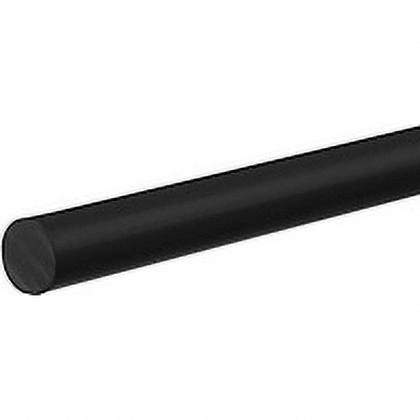 Buna-N Round Cord Stock: 70A, 25' Standard Coil Length - 250°F Max, Shore 70A, 2,050 psi Tensile Strength, Black