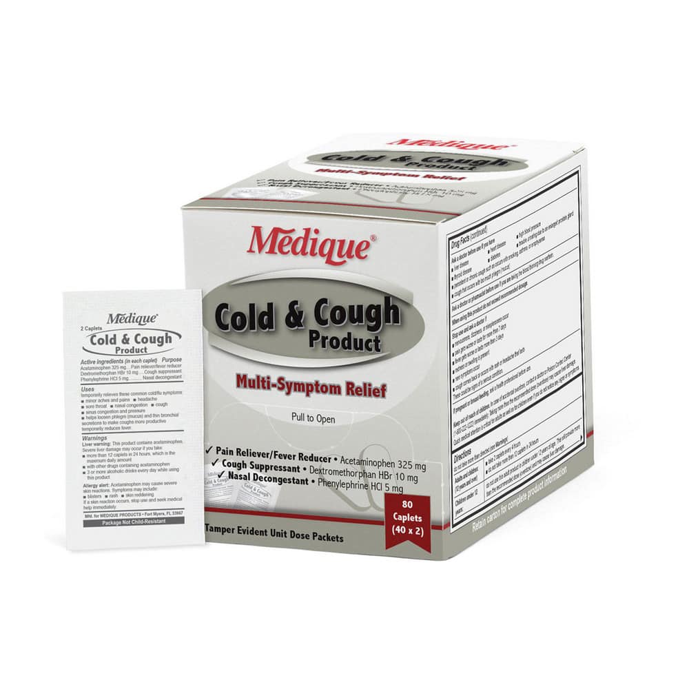 Medicinals; Relief Type: Cold & Allergy Relief; Form: Caplet; Container Type: Box; Type: Box; Features: Dextromethorphan Hbr 10 Mg; Phenylephrine Hcl 5 Mg80 Tablets Per Box (40 Foil Packets X 2 Caplets)