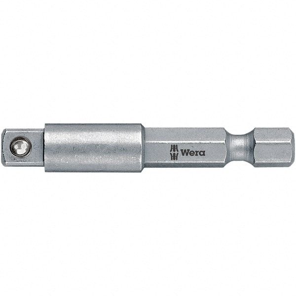 Socket Adapter: Square-Drive to Hex Bit, 1/4" Hex Male, 1/4" Square Female