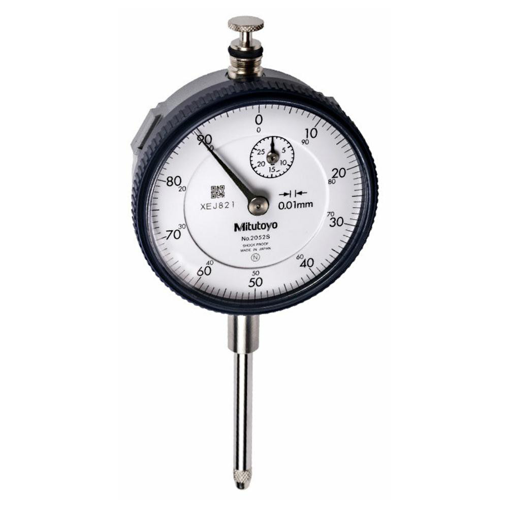 Dial Drop Indicator: 0-100 Dial Reading - White, Lug Back, Revolution Counter