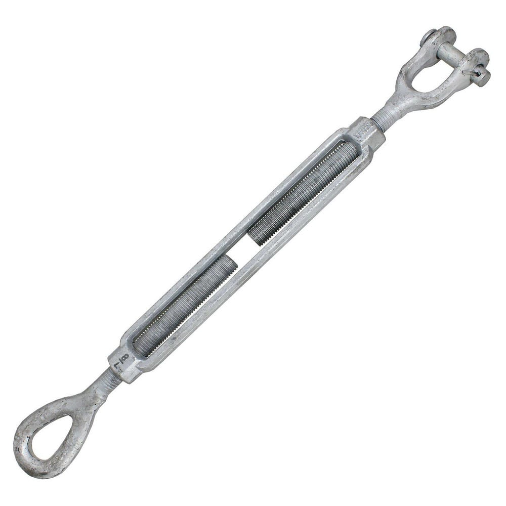 Turnbuckles; Turnbuckle Type: Jaw & Eye ; Working Load Limit: 7000 lb ; Thread Size: 7/8-12 in ; Turn-up: 12in ; Closed Length: 24.57in ; Material: Steel