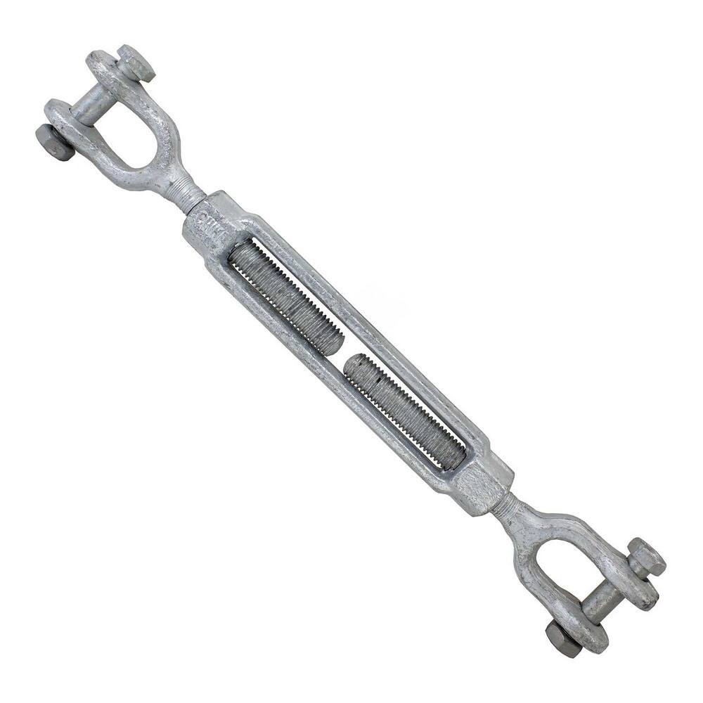 Turnbuckles; Turnbuckle Type: Jaw & Jaw ; Working Load Limit: 500 lb ; Thread Size: 1/4-4 in ; Turn-up: 4in ; Closed Length: 7.90in ; Material: Steel