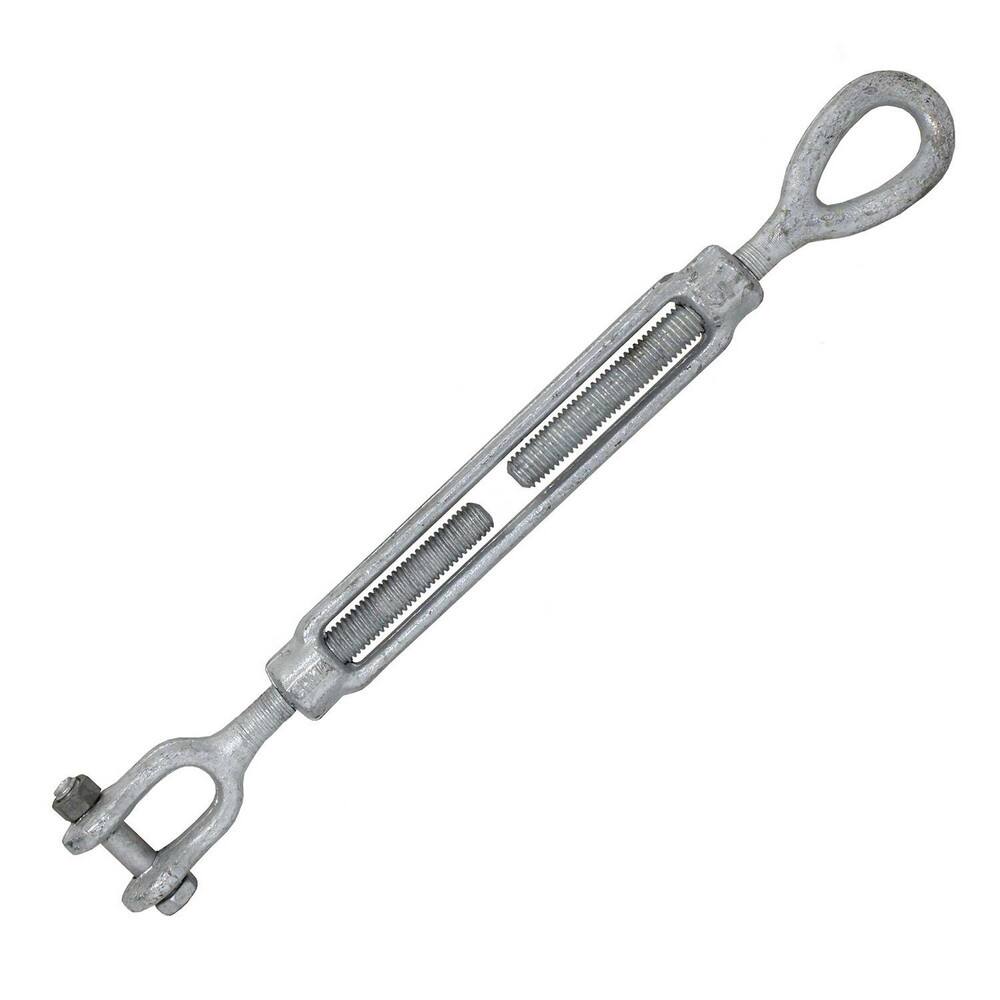 Turnbuckles; Turnbuckle Type: Jaw & Eye ; Working Load Limit: 3500 lb ; Thread Size: 5/8-12 in ; Turn-up: 12in ; Closed Length: 21.28in ; Material: Steel