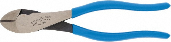 Channellock 8" OAL, 3/16" Capacity, Diagonal Cutter - 25/32" Jaw Length x 1-3/16" Jaw Width, Round Head, Plastic Dipped Handle | Part #338 BULK